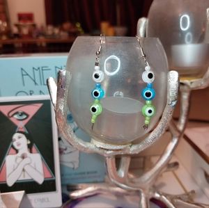 Evil eye earrings handmade by me!!